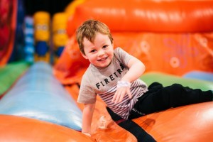 Boy on Inflatables