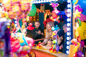Family playing Hook-a-Duck