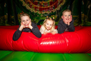 3 kids on Inflatables